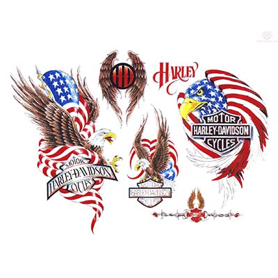 Beautiful harley davidson color designs Water Transfer Temporary Tattoo(fake Tattoo) Stickers NO.11257